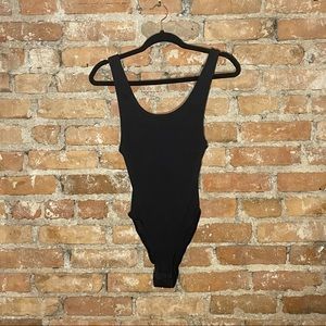 UO- Scoop Neck Black Bodysuit with Low Back - S